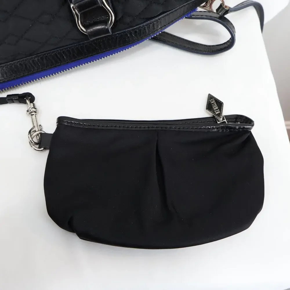 MZ Wallace Britt Black Diamond Quilted Bedford Nylon Handbag